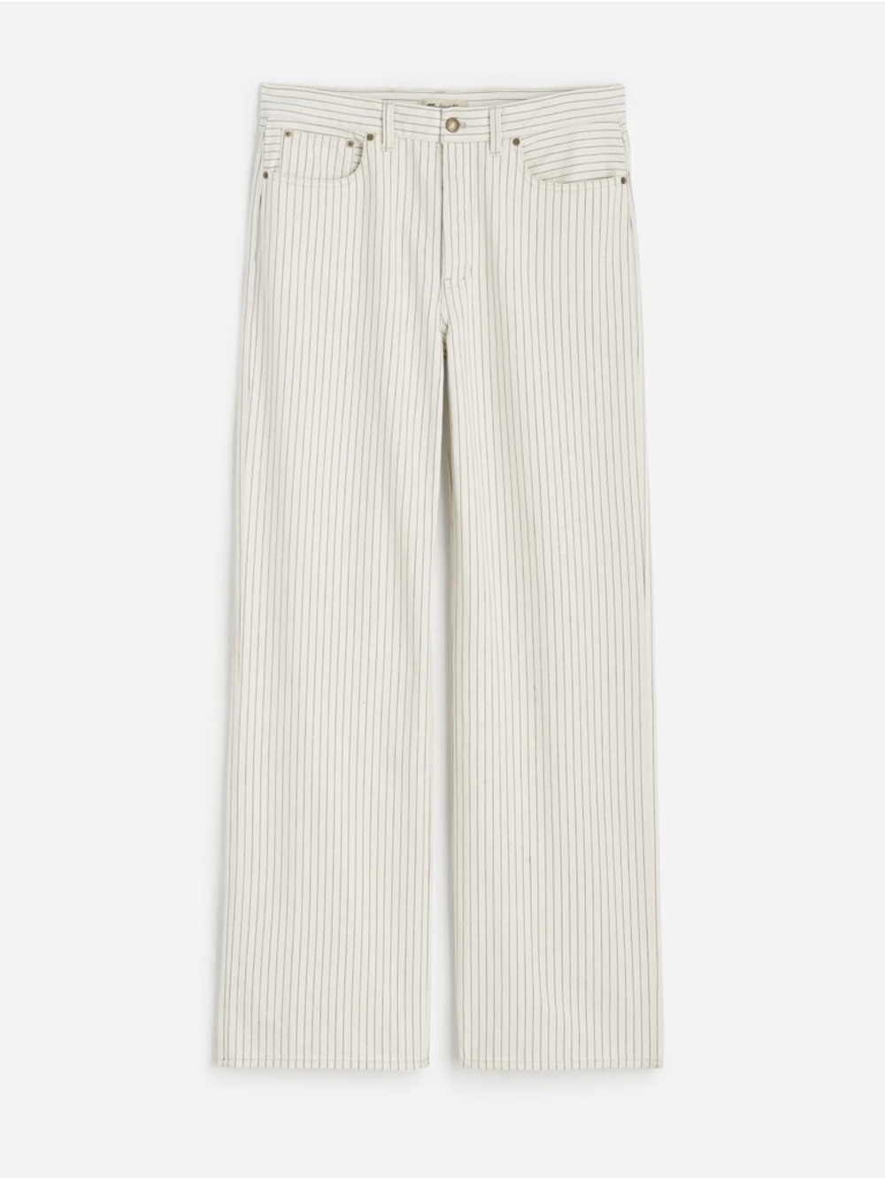 Madewell Low-Slung Baggy Jeans Grey Railroad Stripe-Rigid 23 - Picture 4 of 12